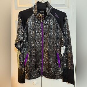Isaac Mizrahi Sport Black Top with Sliver Accents